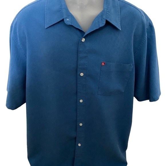 QUIKSILVER Blue Checkered Collared Shirt Sleeve Shirt Men XL - Picture 1 of 6